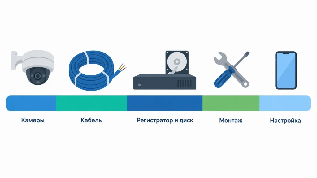 Из чего складывается стоимость установки видеонаблюдения: части сметы