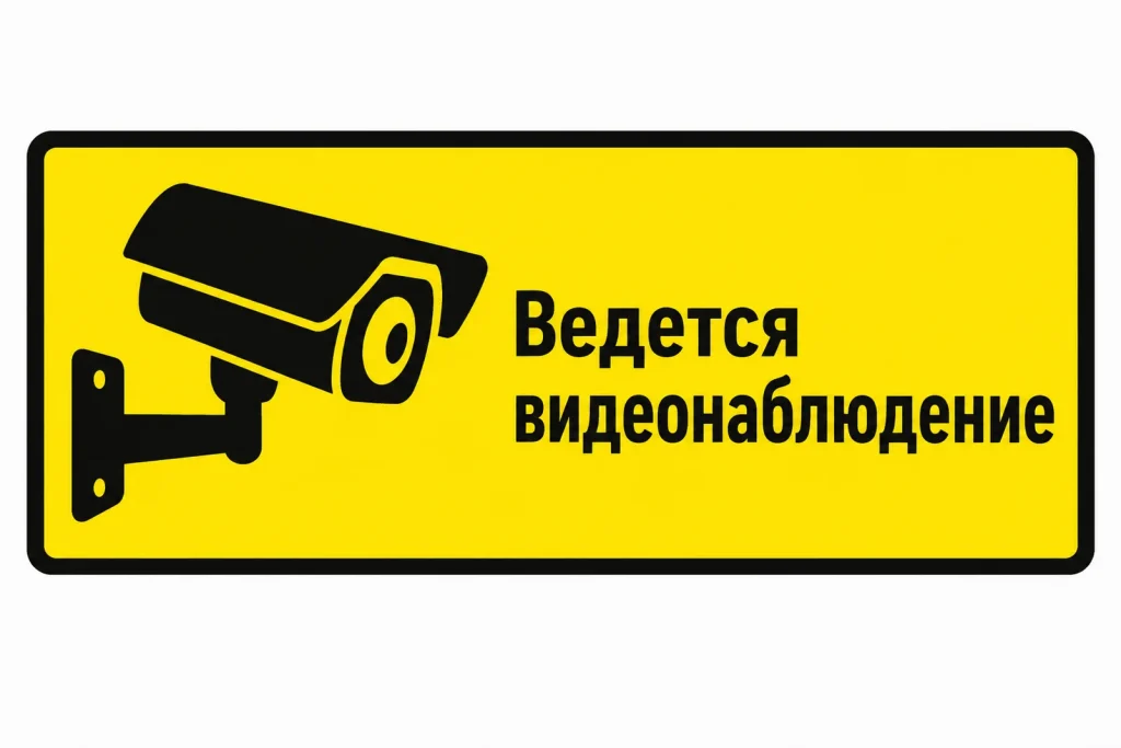 Макет таблички с пиктограммой камеры